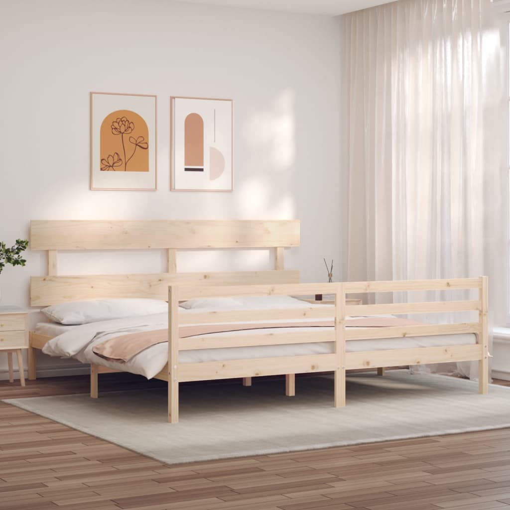 Bed Frame without Mattress Super King Size Solid Wood