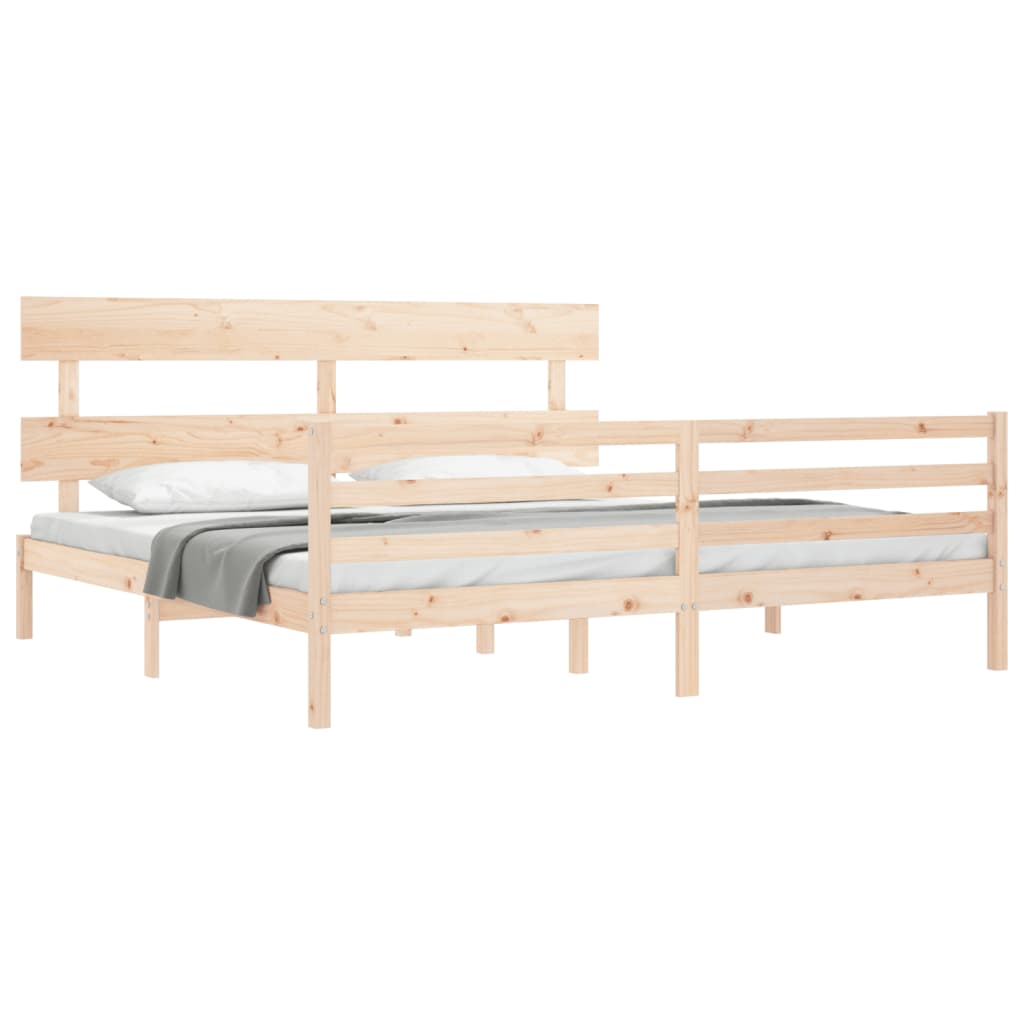 Bed Frame without Mattress Super King Size Solid Wood