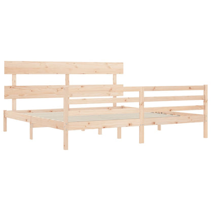 Bed Frame without Mattress Super King Size Solid Wood