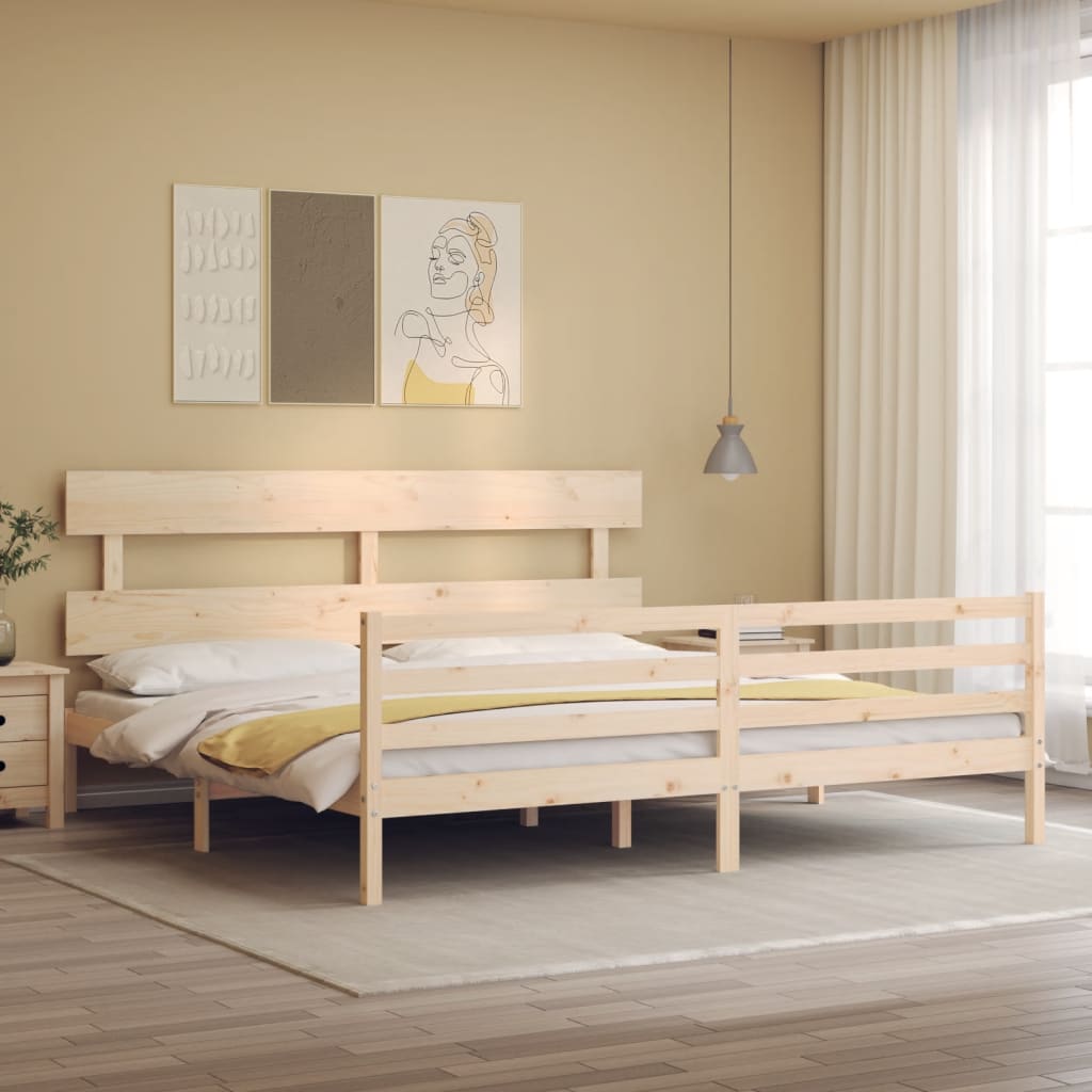 Bed Frame without Mattress Super King Size Solid Wood