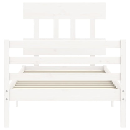 Bed Frame without Mattress White Small Single Solid Wood