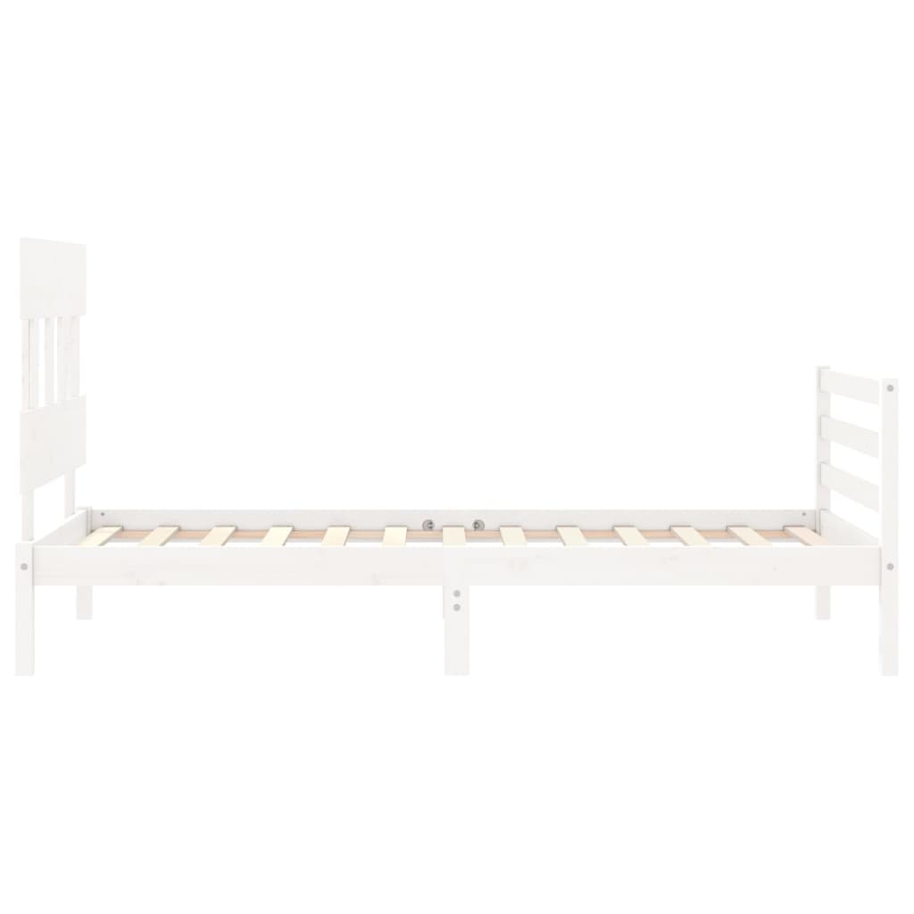 Bed Frame without Mattress White Small Single Solid Wood