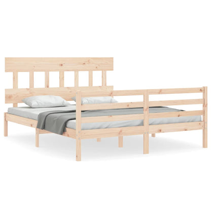 Bed Frame without Mattress King Size Solid Wood