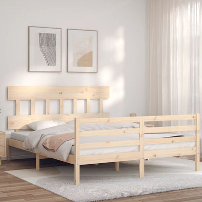 Bed Frame without Mattress King Size Solid Wood