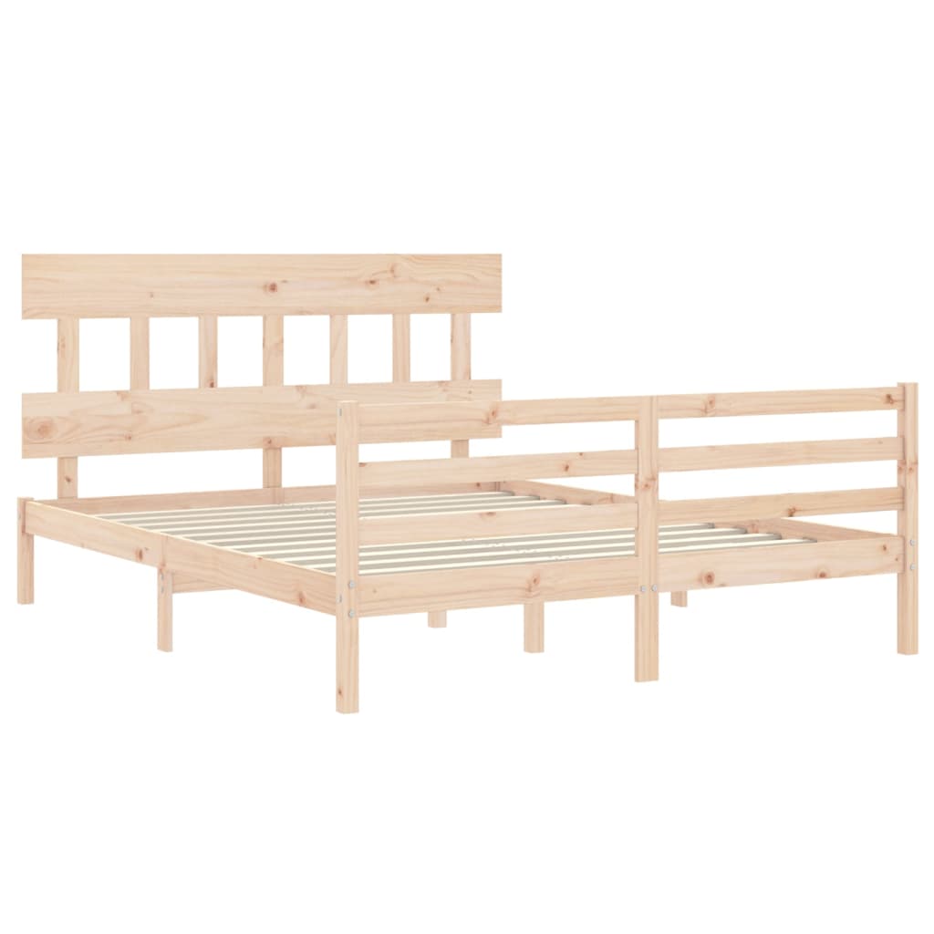 Bed Frame without Mattress King Size Solid Wood