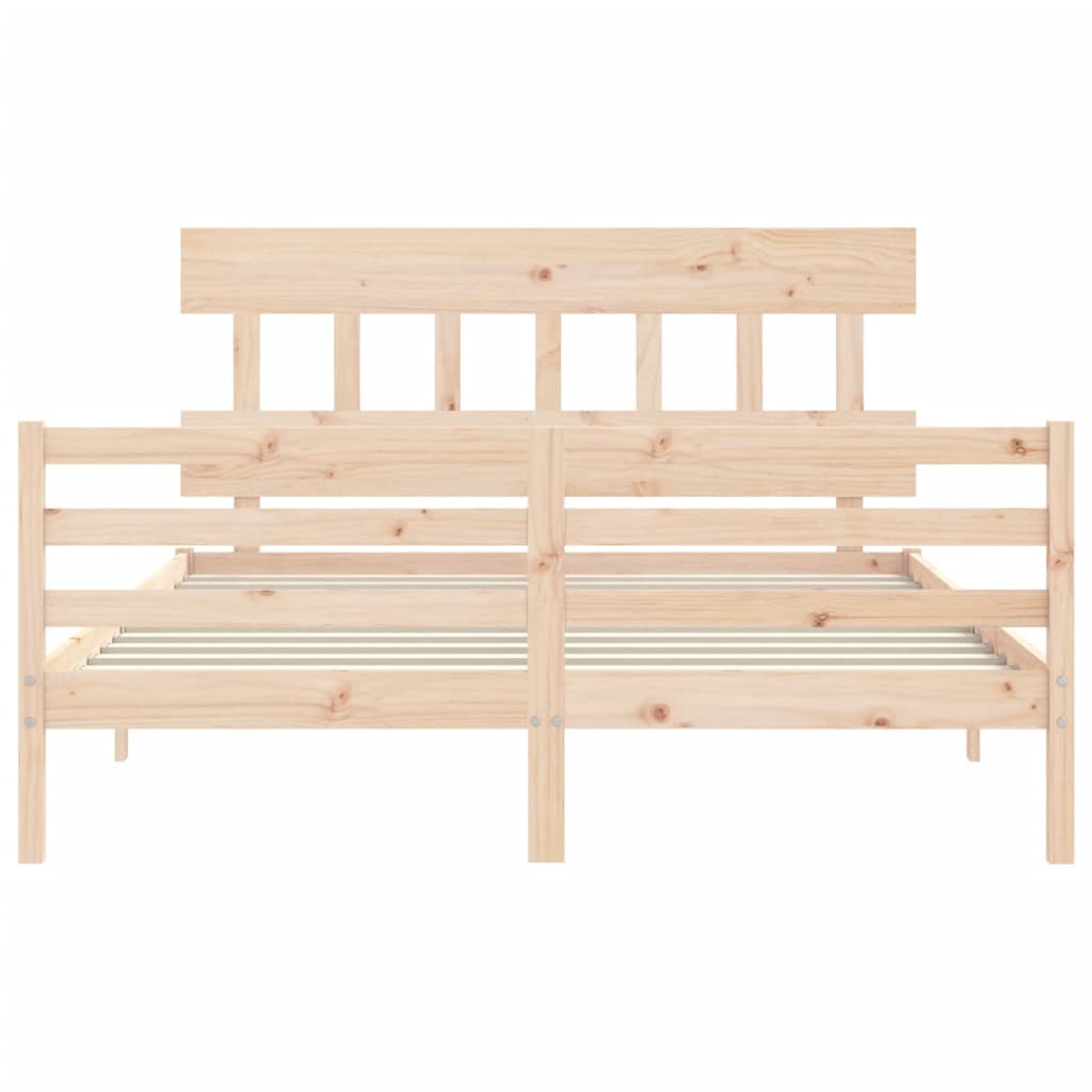 Bed Frame without Mattress King Size Solid Wood