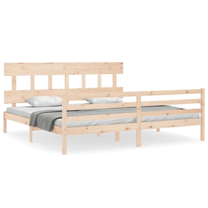 Bed Frame without Mattress Super King Size Solid Wood