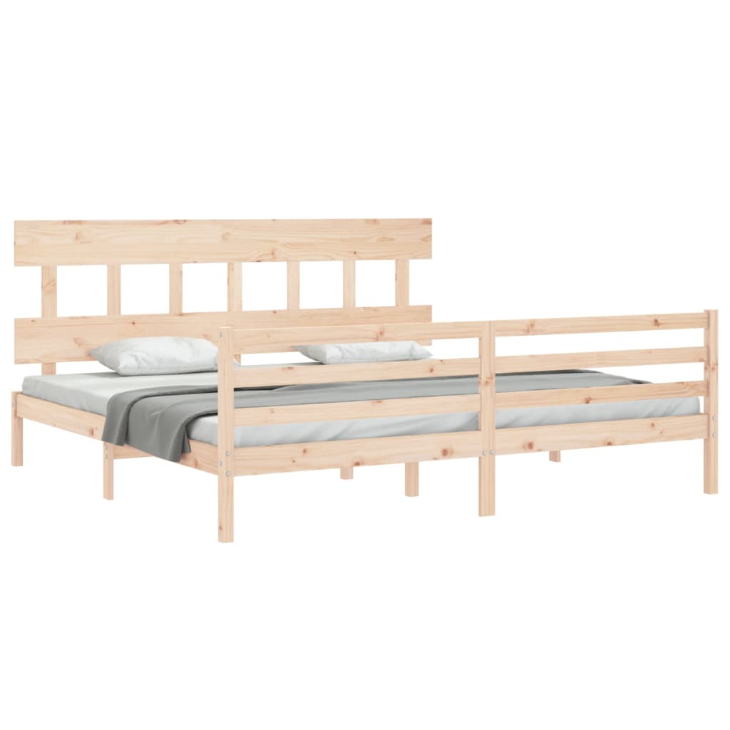 Bed Frame without Mattress Super King Size Solid Wood