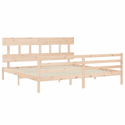 Bed Frame without Mattress Super King Size Solid Wood