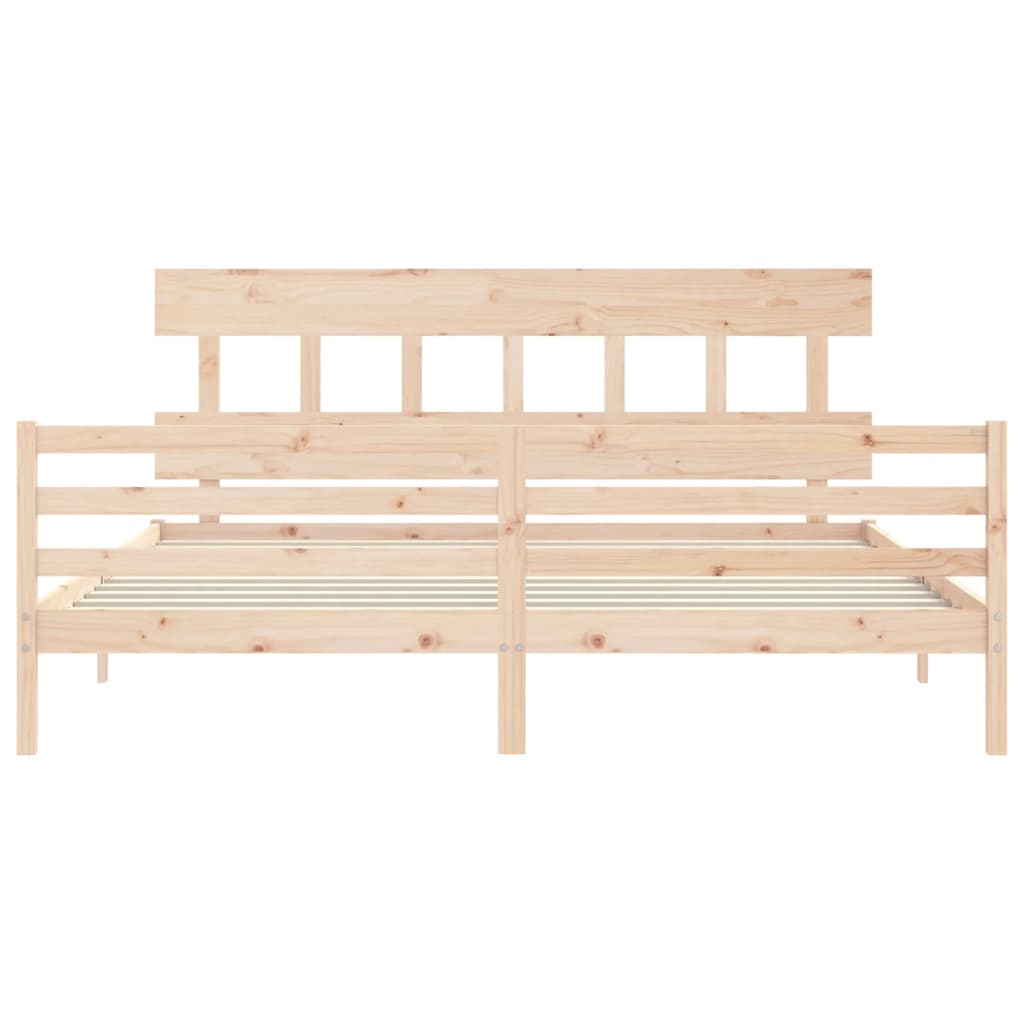 Bed Frame without Mattress Super King Size Solid Wood