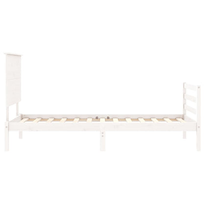 Bed Frame without Mattress White Small Single Solid Wood