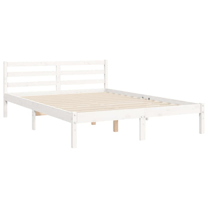 Bed Frame without Mattress White Small Double Solid Wood