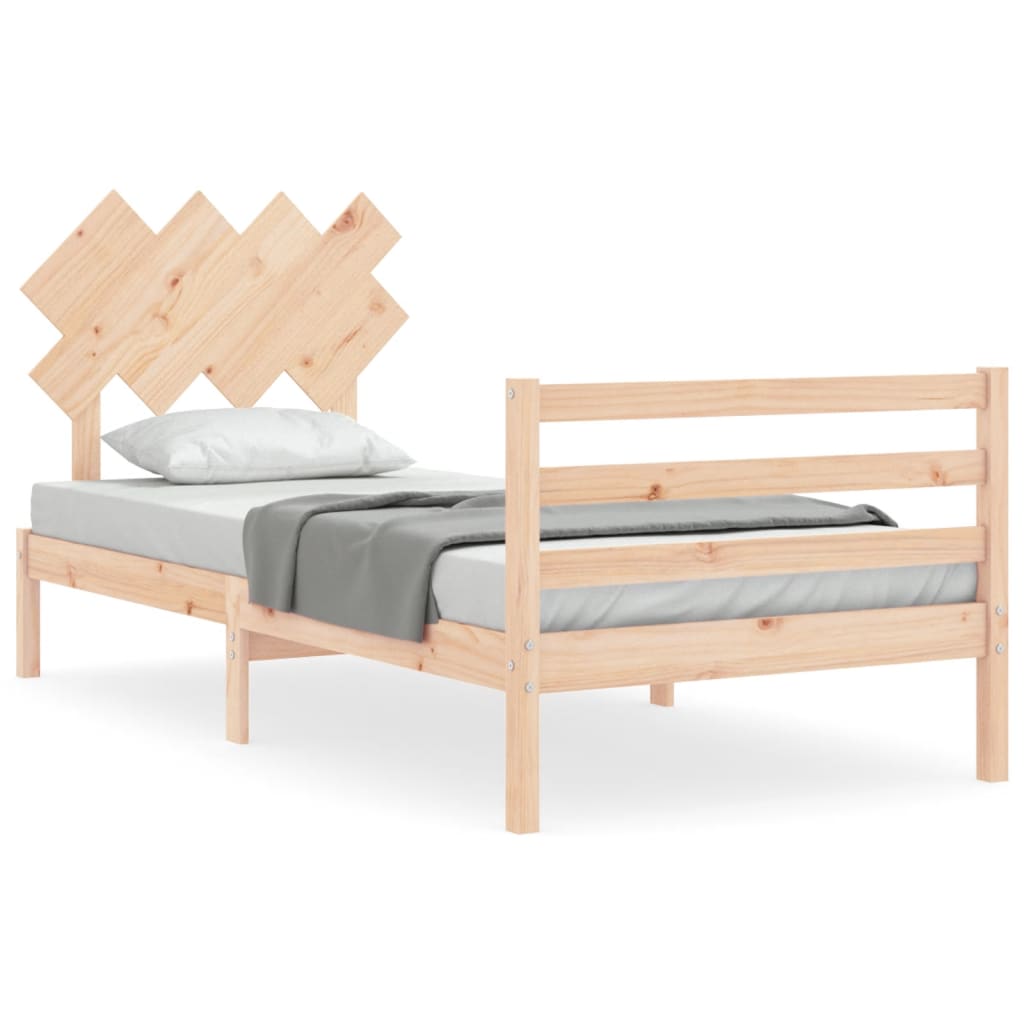 Bed Frame without Mattress Single Solid Wood