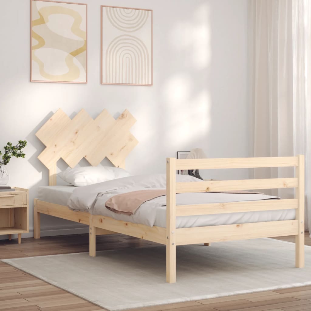 Bed Frame without Mattress Single Solid Wood