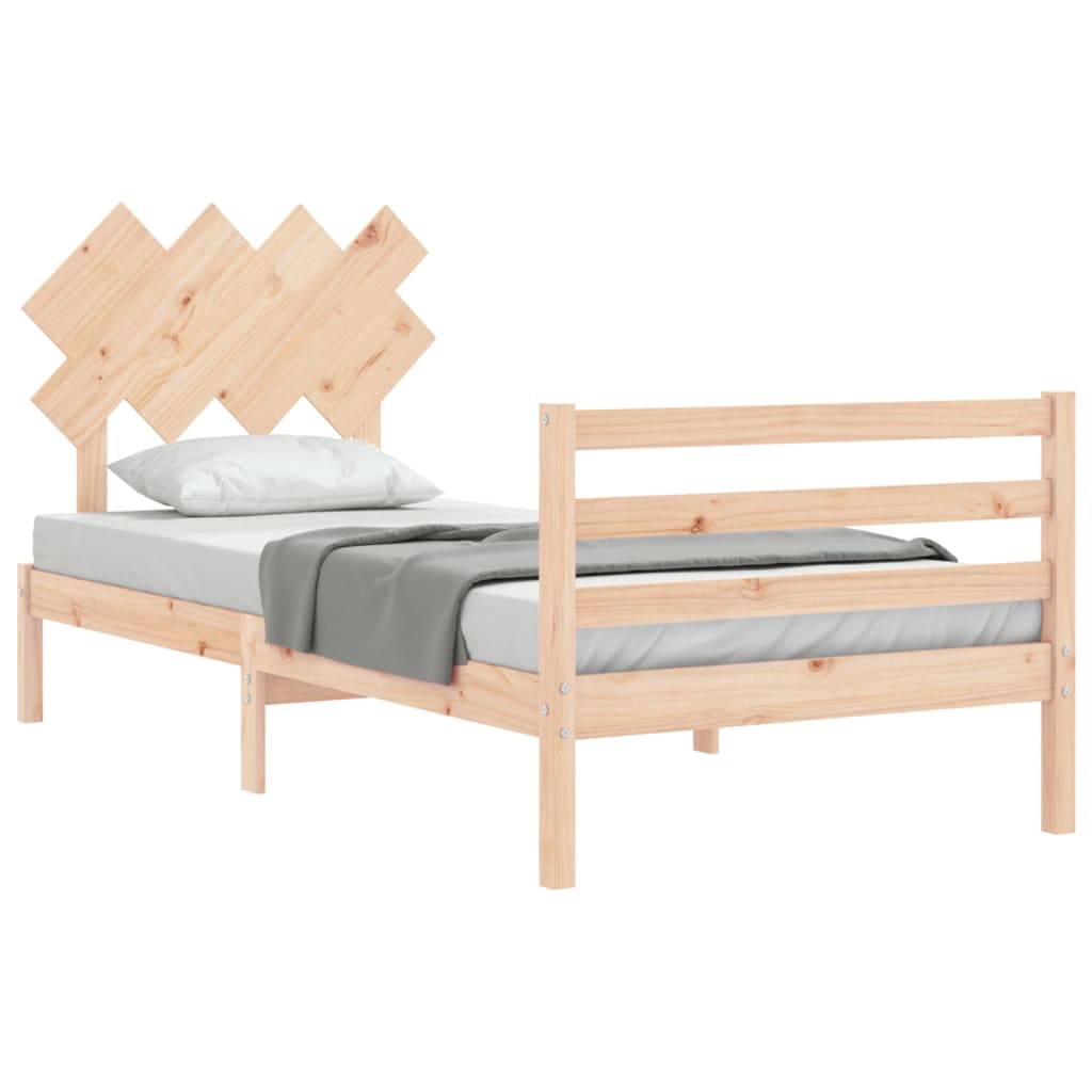 Bed Frame without Mattress Single Solid Wood