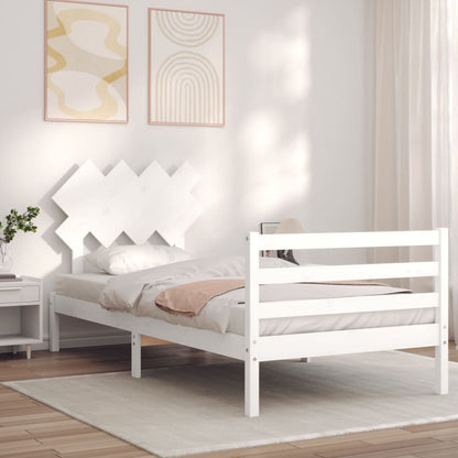 Bed Frame without Mattress White 100x200 cm Solid Wood