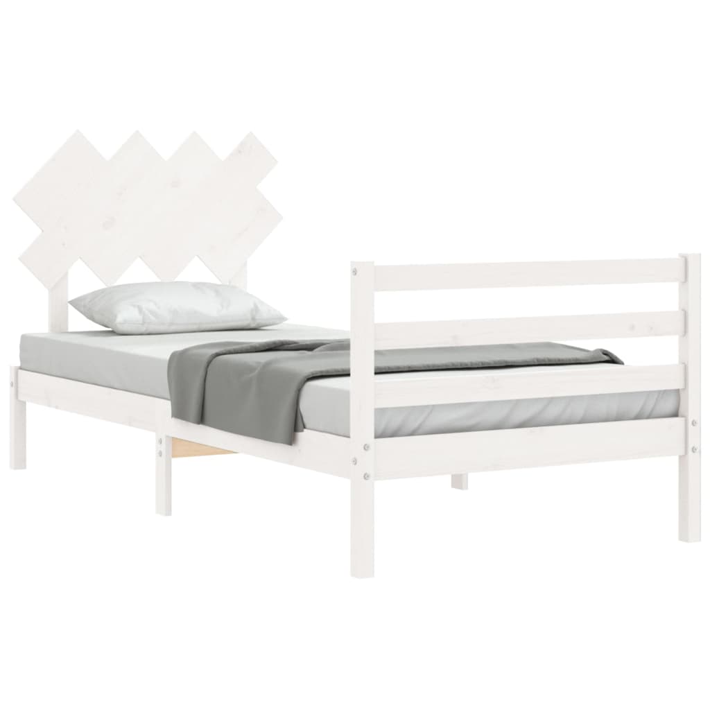 Bed Frame without Mattress White 100x200 cm Solid Wood