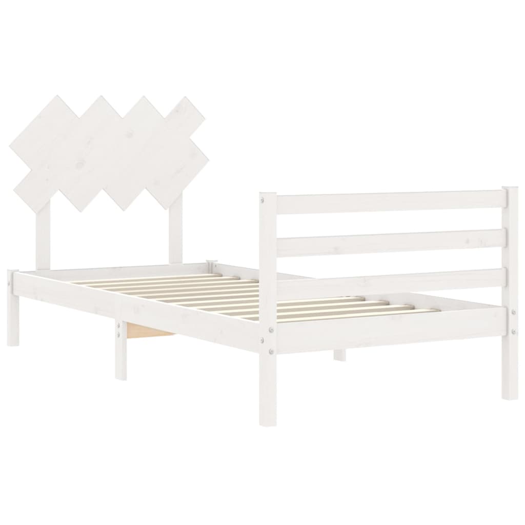 Bed Frame without Mattress White 100x200 cm Solid Wood