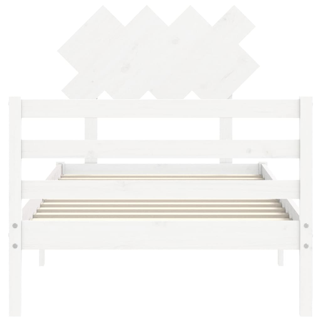 Bed Frame without Mattress White 100x200 cm Solid Wood