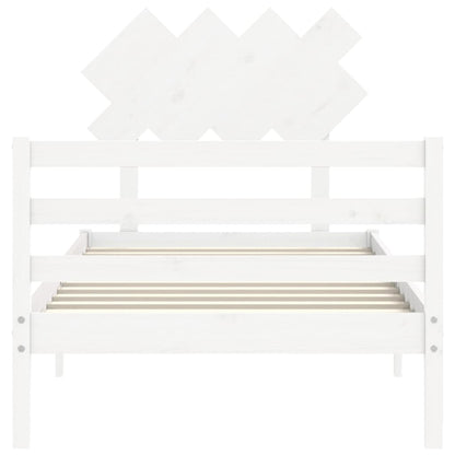 Bed Frame without Mattress White 100x200 cm Solid Wood