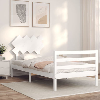 Bed Frame without Mattress White 100x200 cm Solid Wood