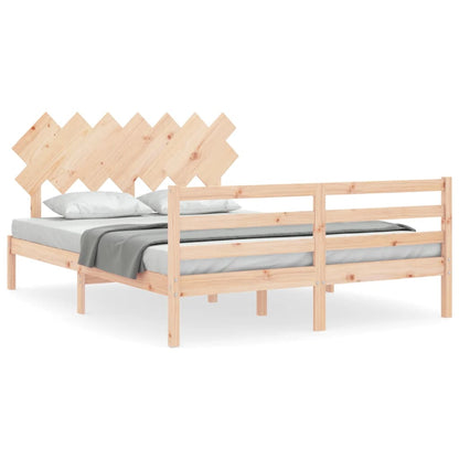 Bed Frame without Mattress King Size Solid Wood