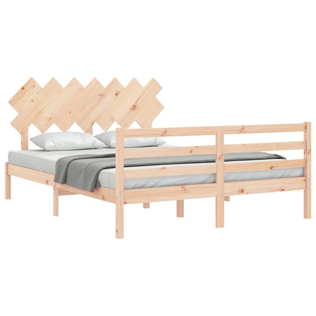 Bed Frame without Mattress King Size Solid Wood