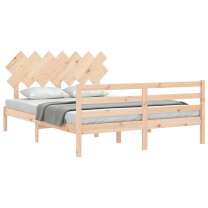 Bed Frame without Mattress King Size Solid Wood