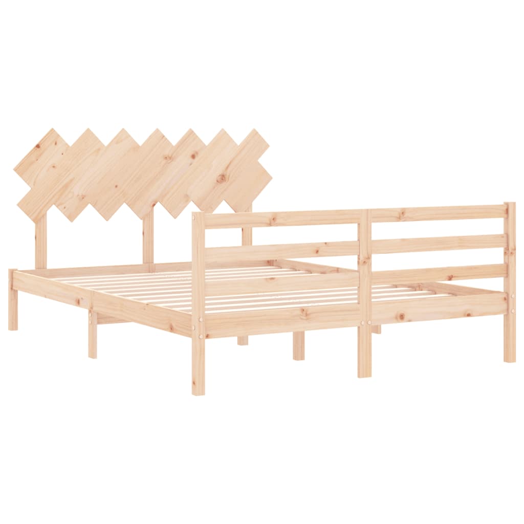 Bed Frame without Mattress King Size Solid Wood