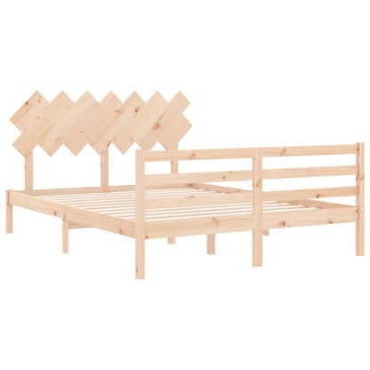 Bed Frame without Mattress King Size Solid Wood