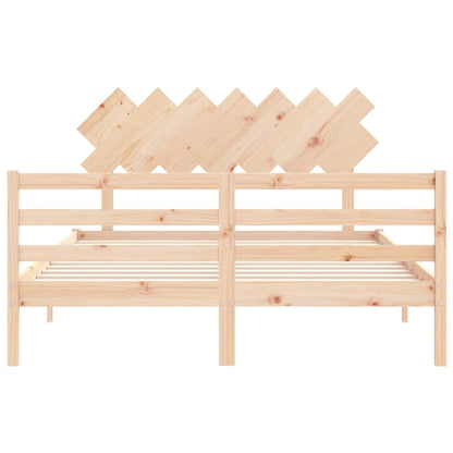 Bed Frame without Mattress King Size Solid Wood