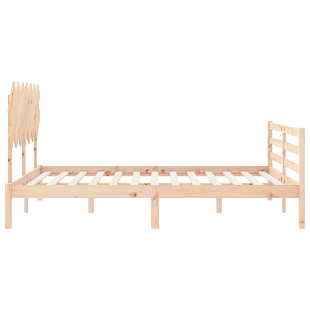 Bed Frame without Mattress King Size Solid Wood