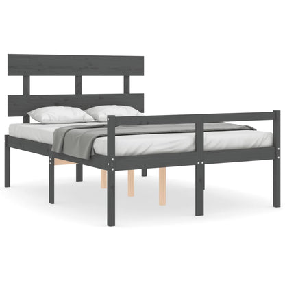 Senior Bed without Mattress Grey 120x200 cm Solid Wood