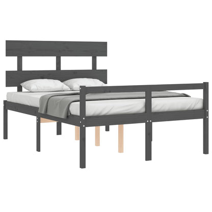 Senior Bed without Mattress Grey 120x200 cm Solid Wood