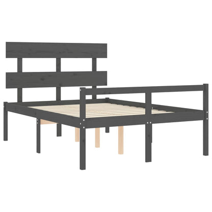 Senior Bed without Mattress Grey 120x200 cm Solid Wood