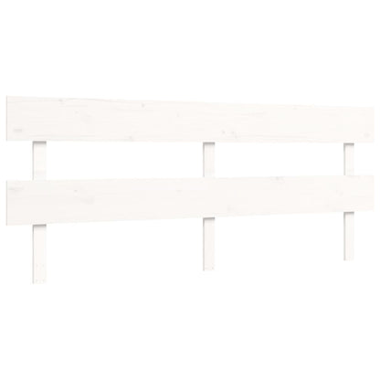 Bed Frame with Headboard White Super King Size Solid Wood