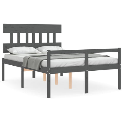 Senior Bed without Mattress Grey 120x200 cm Solid Wood