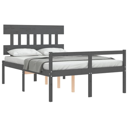 Senior Bed without Mattress Grey 120x200 cm Solid Wood