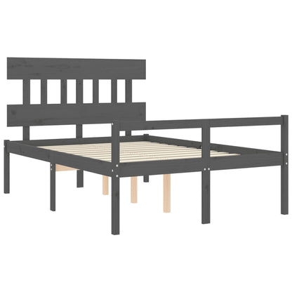 Senior Bed without Mattress Grey 120x200 cm Solid Wood