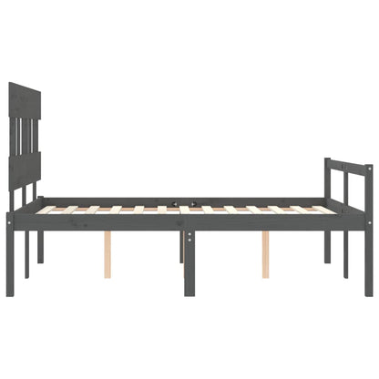 Senior Bed without Mattress Grey 120x200 cm Solid Wood