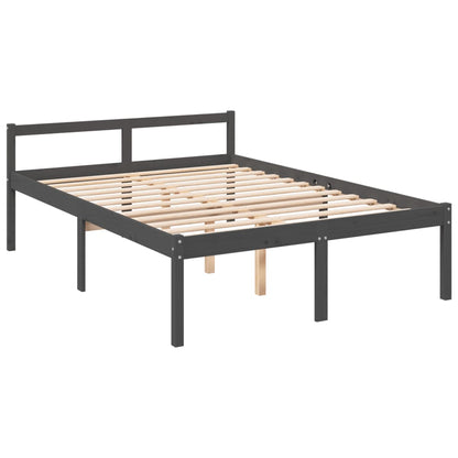 Senior Bed without Mattress Grey 120x200 cm Solid Wood