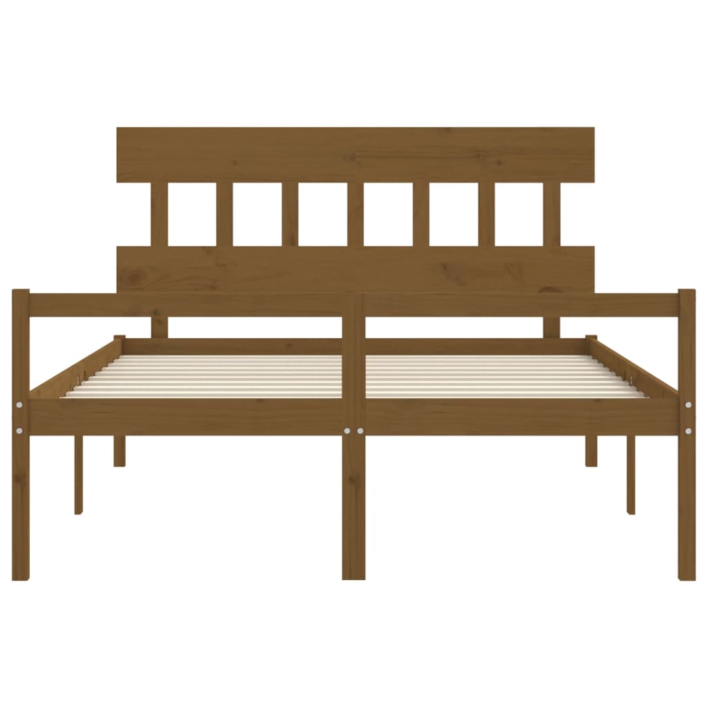 Senior Bed without Mattress Honey Brown King Size Solid Wood