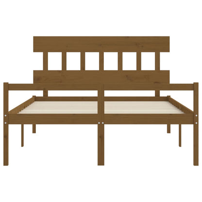 Senior Bed without Mattress Honey Brown King Size Solid Wood