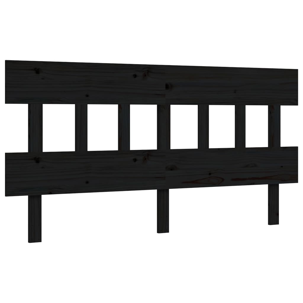 Senior Bed without Mattress Black King Size Solid Wood