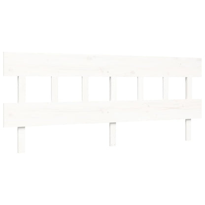 Bed Frame with Headboard White Super King Size Solid Wood