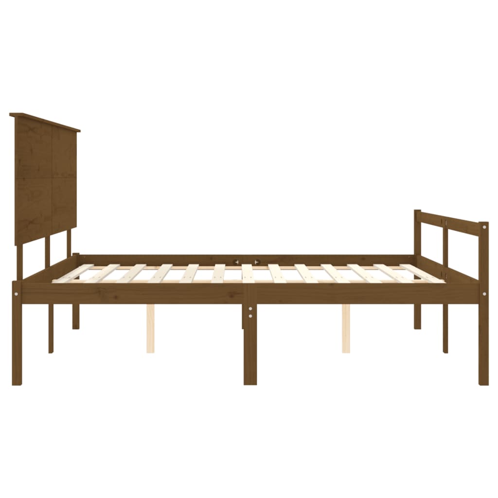 Senior Bed without Mattress Honey Brown 200x200 cm Solid Wood