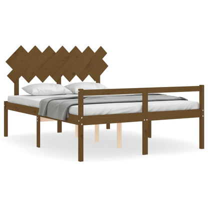 Senior Bed without Mattress Honey Brown King Size Solid Wood