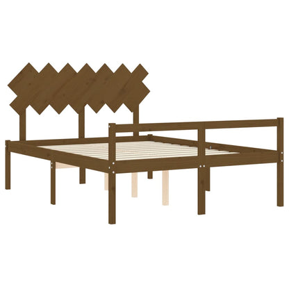 Senior Bed without Mattress Honey Brown King Size Solid Wood