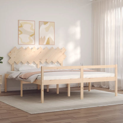 Senior Bed without Mattress Super King Size Solid Wood