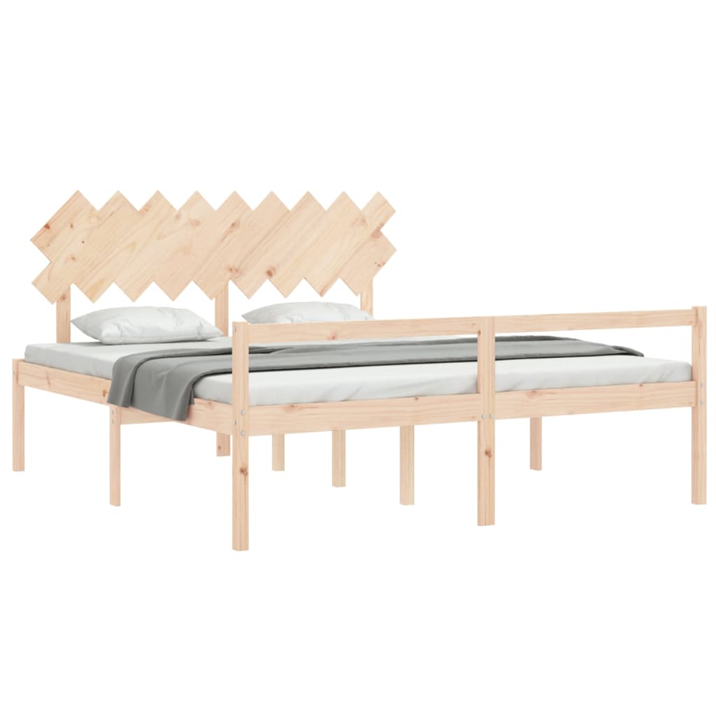 Senior Bed without Mattress Super King Size Solid Wood